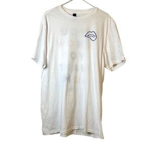 District The Concert Tee Lips You Know You Want Some Print White T Shirt XL